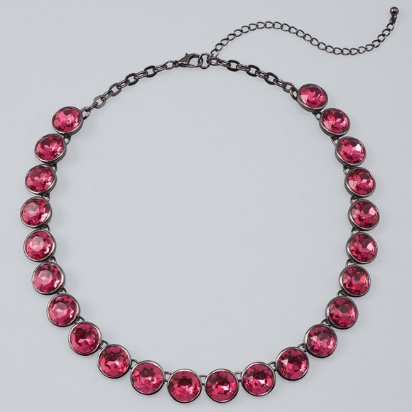 White House Black Market Jewelry - WHBM FUSCHIA STATION NECKLACE